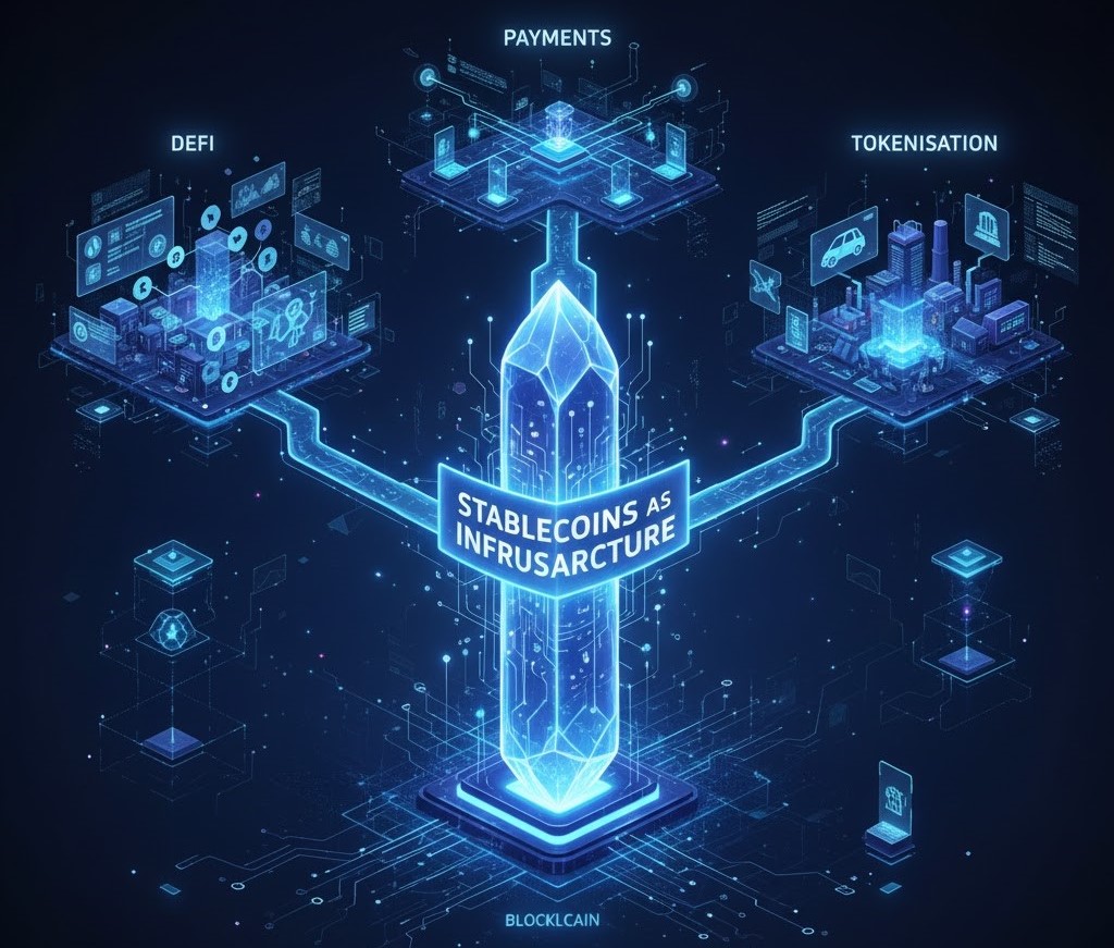 Stablecoins as Infrastructure: The Backbone of DeFi, Payments & Tokenisation